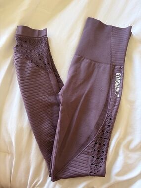 Gymshark Mauve Seamless Leggings with Eyelet Detail
